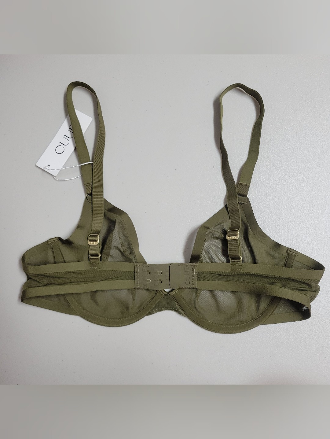 Cuup Nwt The Plunge-Mesh Underwire Bra Size 34b In Moss. — image 5 of 8